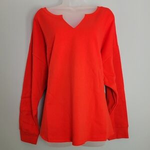 NWT Torrid Size 3 Drop Shoulder Red Fleece Sweatshirt